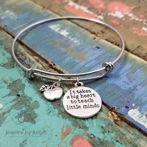 Teach Bangle Teacher Bracelet Teacher Jewelry